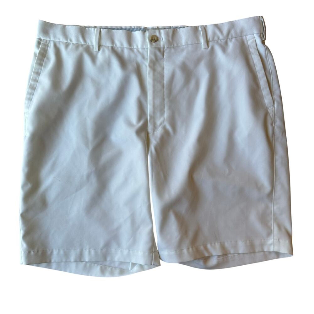 Peter Millar Salam Performance Shorts Size 38 9in Light White Beige Classic Fit